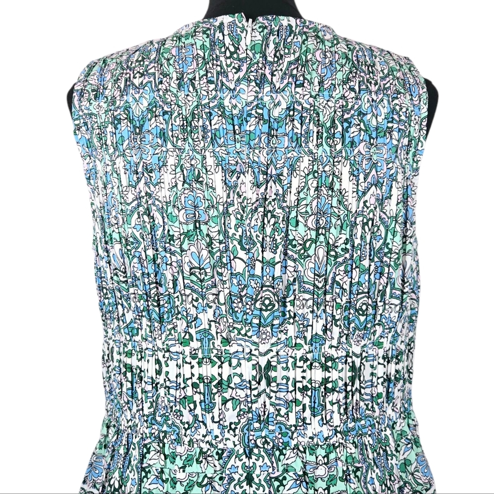 Shoshanna Blue Green Paisley Tiered Midi Dress - Picture 3 of 15